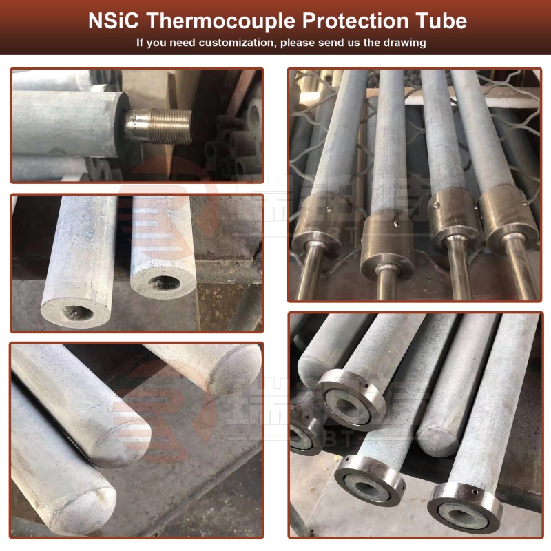 NSiC Thermocouple Protection Tube